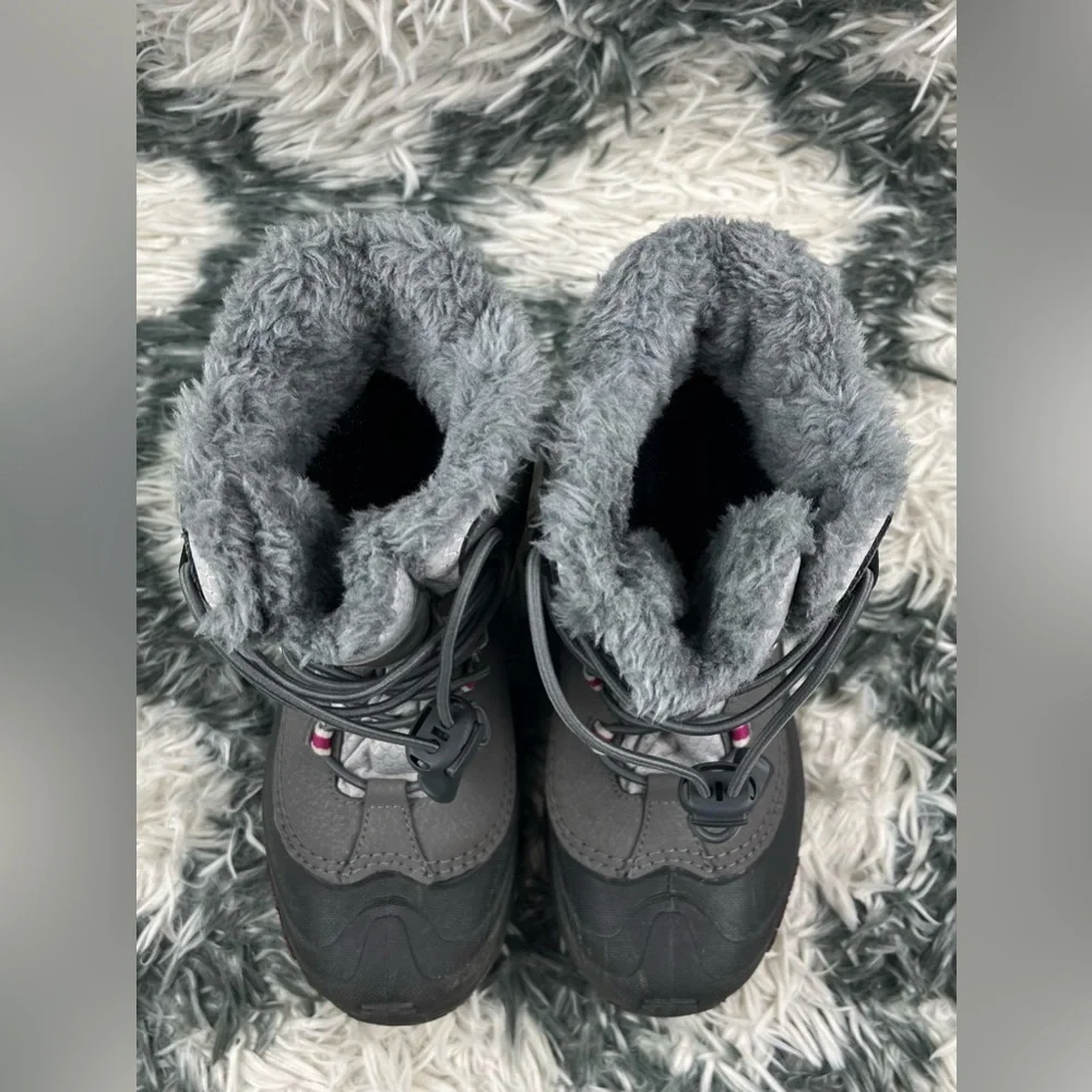 Columbia Kids Girls Gray Insulated Lind Snow Boots Waterproof Faux Fur Size 4